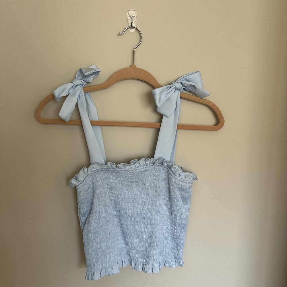 The Impeccable Pig Baby Blue Bow Top